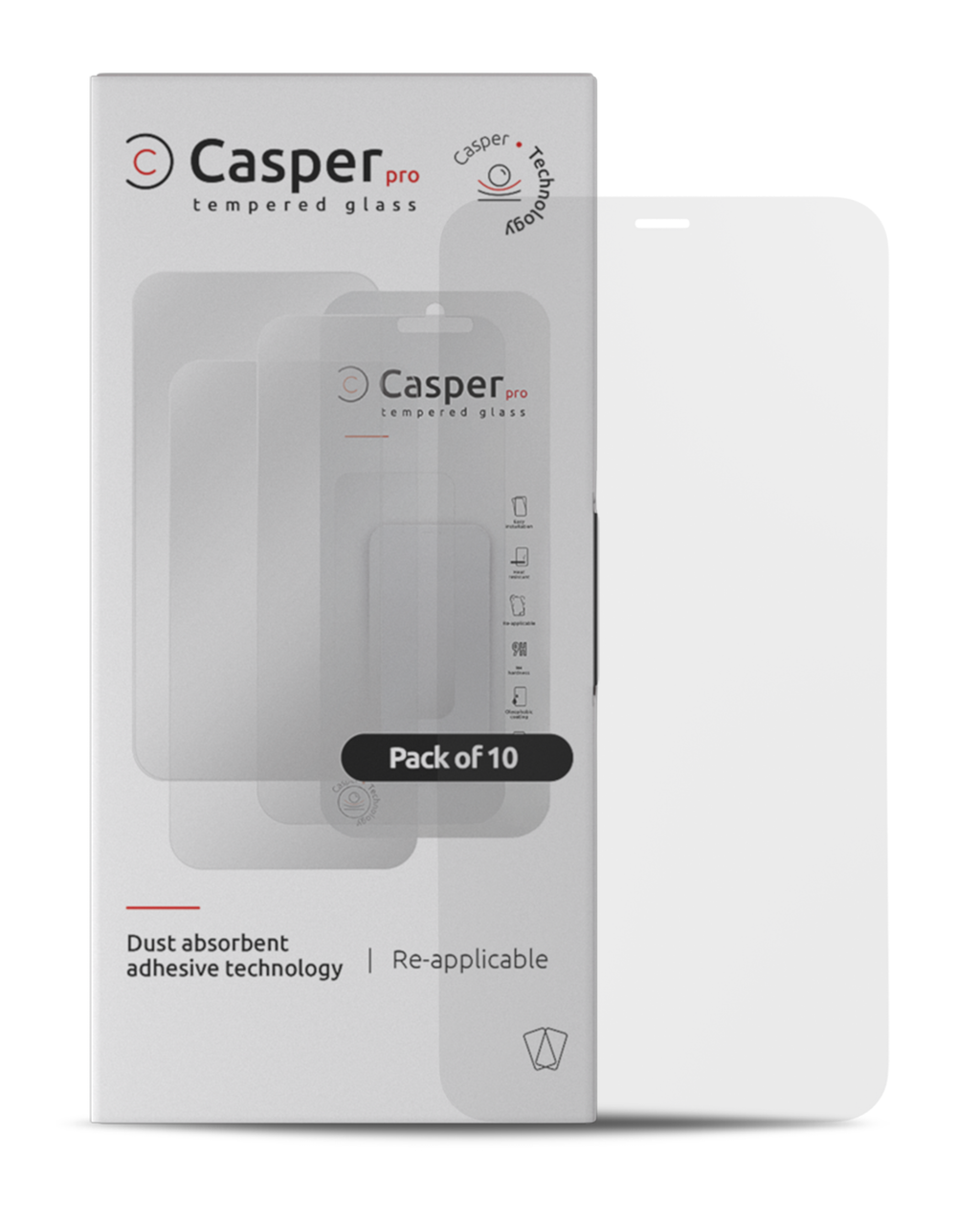 Casper Pro Gehärtetes Glas für iPhone 12 Mini (10er-Pack) (Matt)