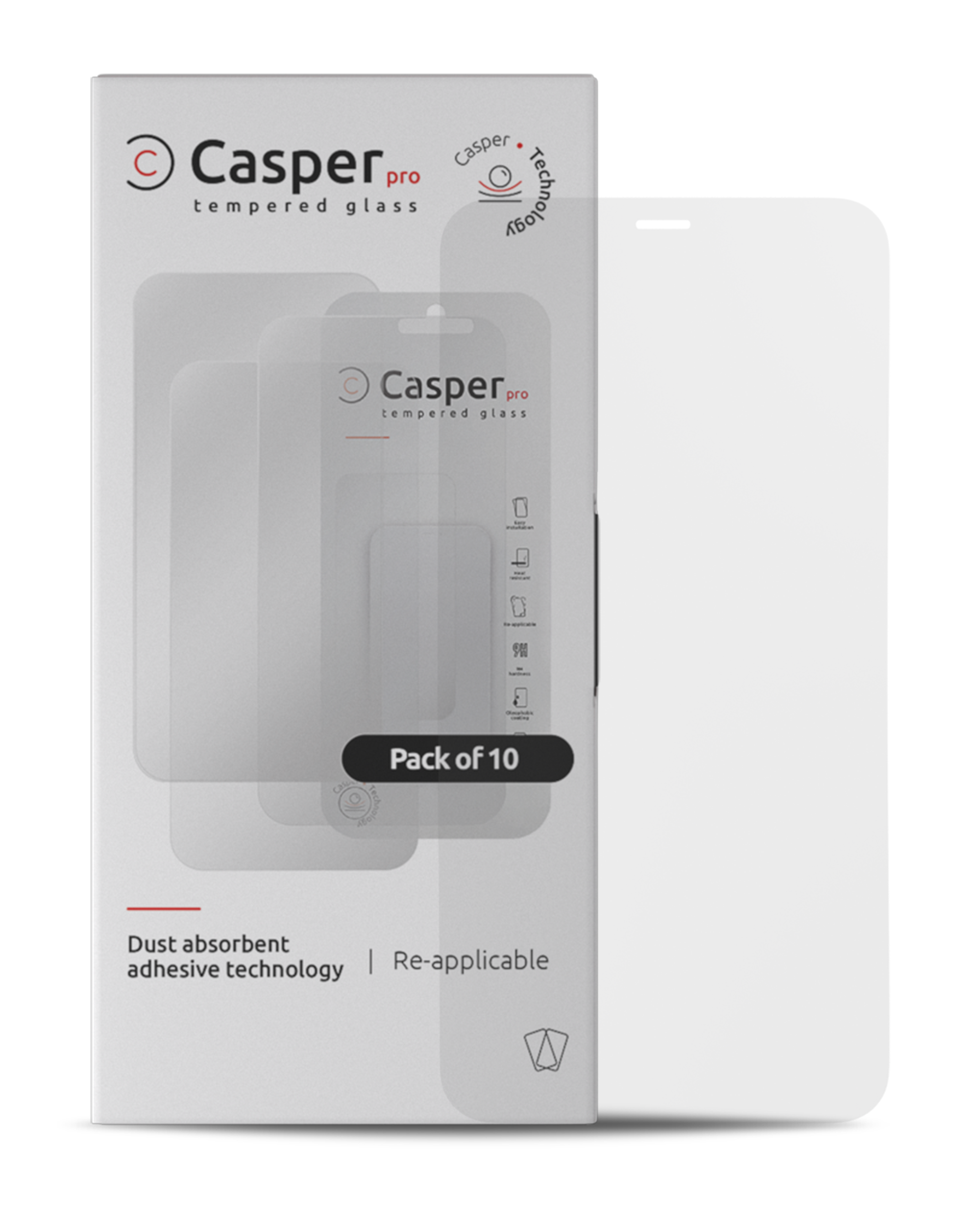 Casper Pro Gehärtetes Glas für iPhone 12 Pro Max (10er Pack) (Matt)