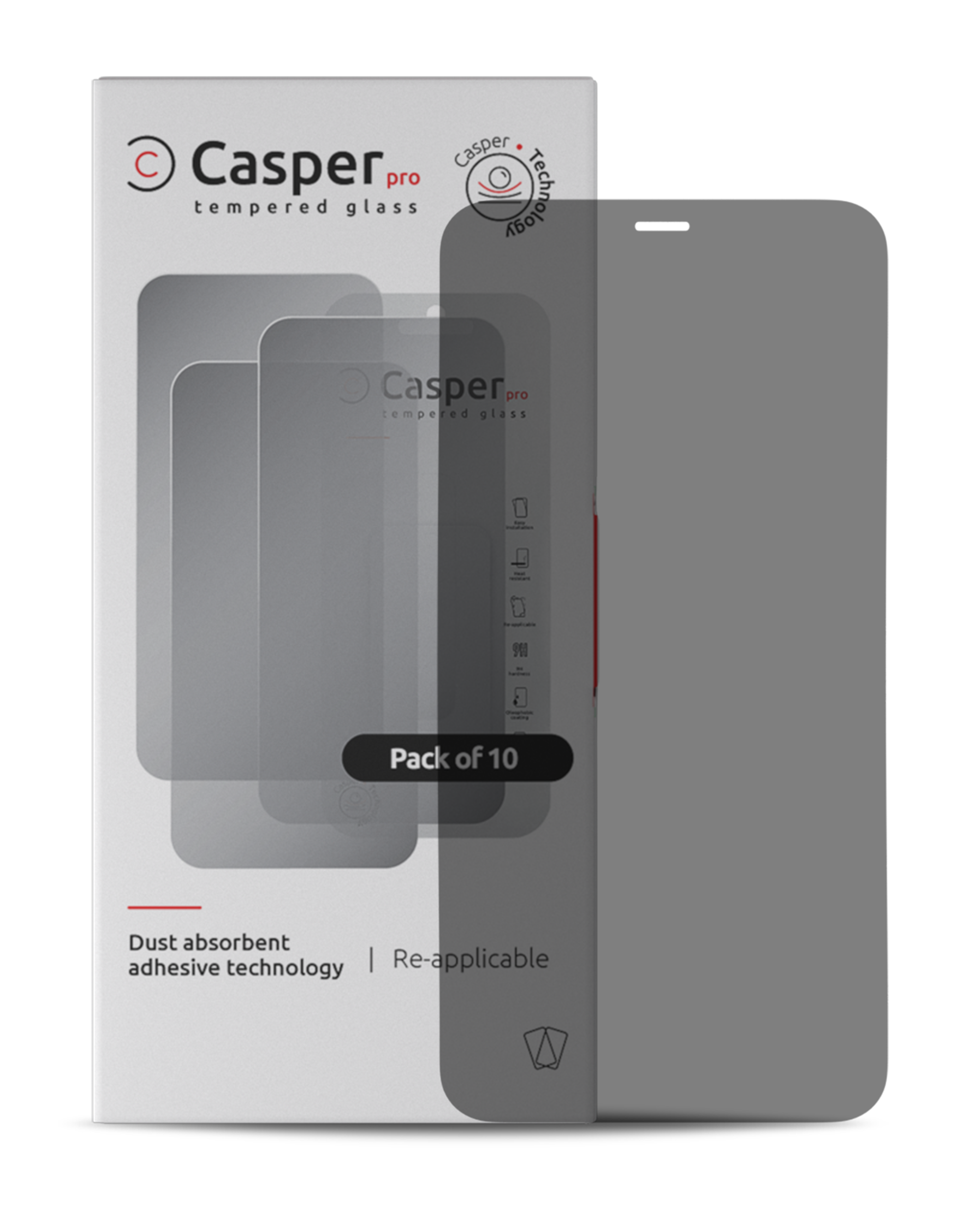 Casper Pro Tempered Glass for iPhone 12 / 12 Pro (10 Pack) (Privacy)