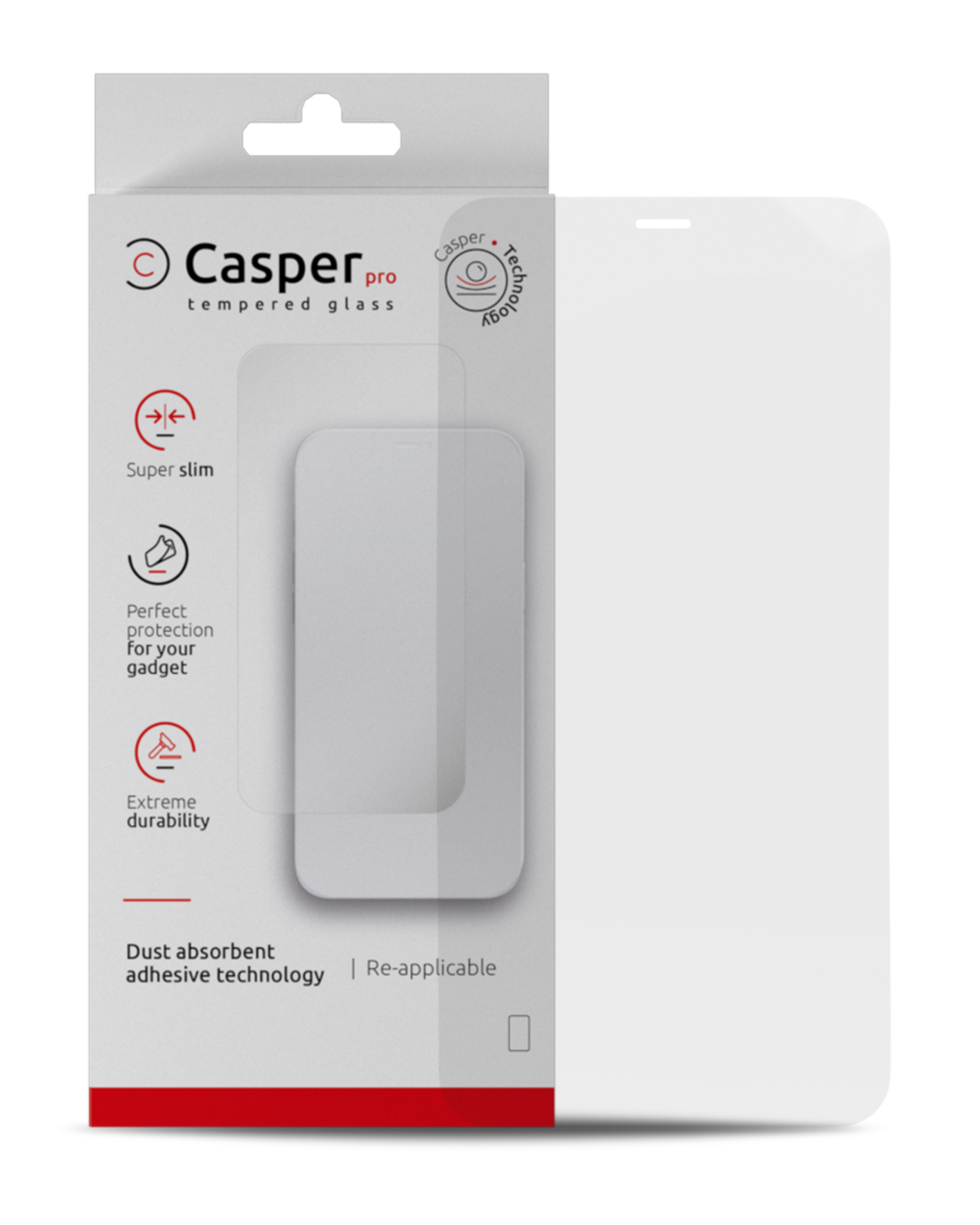 Casper Pro Panzerglas für iPhone 12 Mini, Case Friendly, Klar, Retail Pack