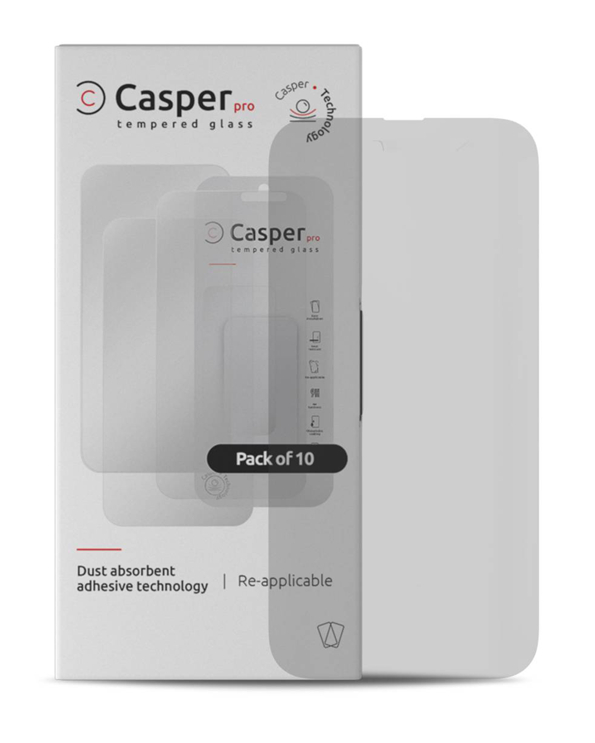 Casper Pro Tempered Glass for iPhone 15 Pro Max (10-Pack) (Matte)