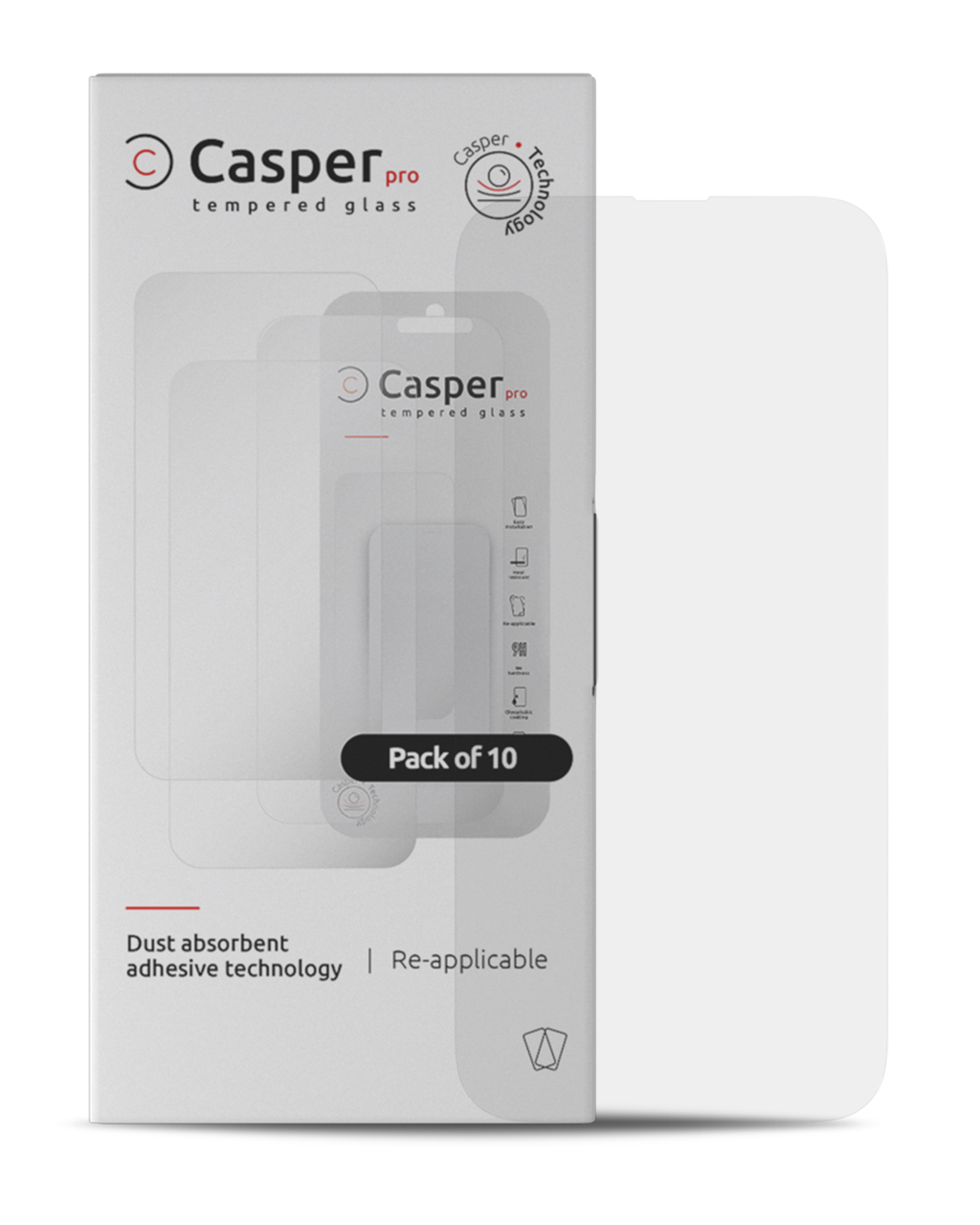 Casper Pro Temperglas für iPhone 14 Pro (10er-Pack) (Clear)