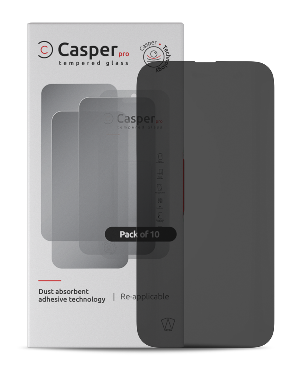 Casper Pro Tempered Glass for iPhone 14 Pro Max (10-Pack) (Privacy)