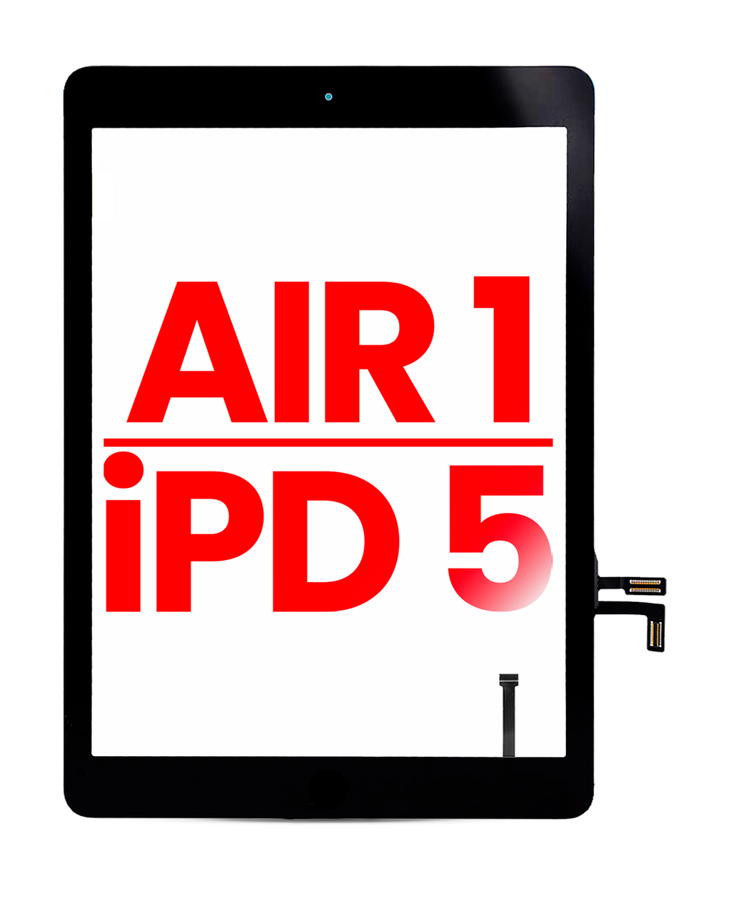 Digitizer iPad Air 1/iPad 5 Home-Button vorinstalliert Aftermarket Plus Schwarz