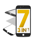 3-in-1 Glas + OCA + Rahmen für iPhone 7 Schwarz (Qualität A) 2er-Pack
