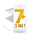 iPhone 7 Plus Glas mit Rahmen OCA Weiß 2er-Pack Premium