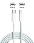USB-C to USB-C Braided Cable for iPhone / iPad (1m / 3ft) (Used OEM Pull, Quality A) (Bulk Pack) (50-Pack)