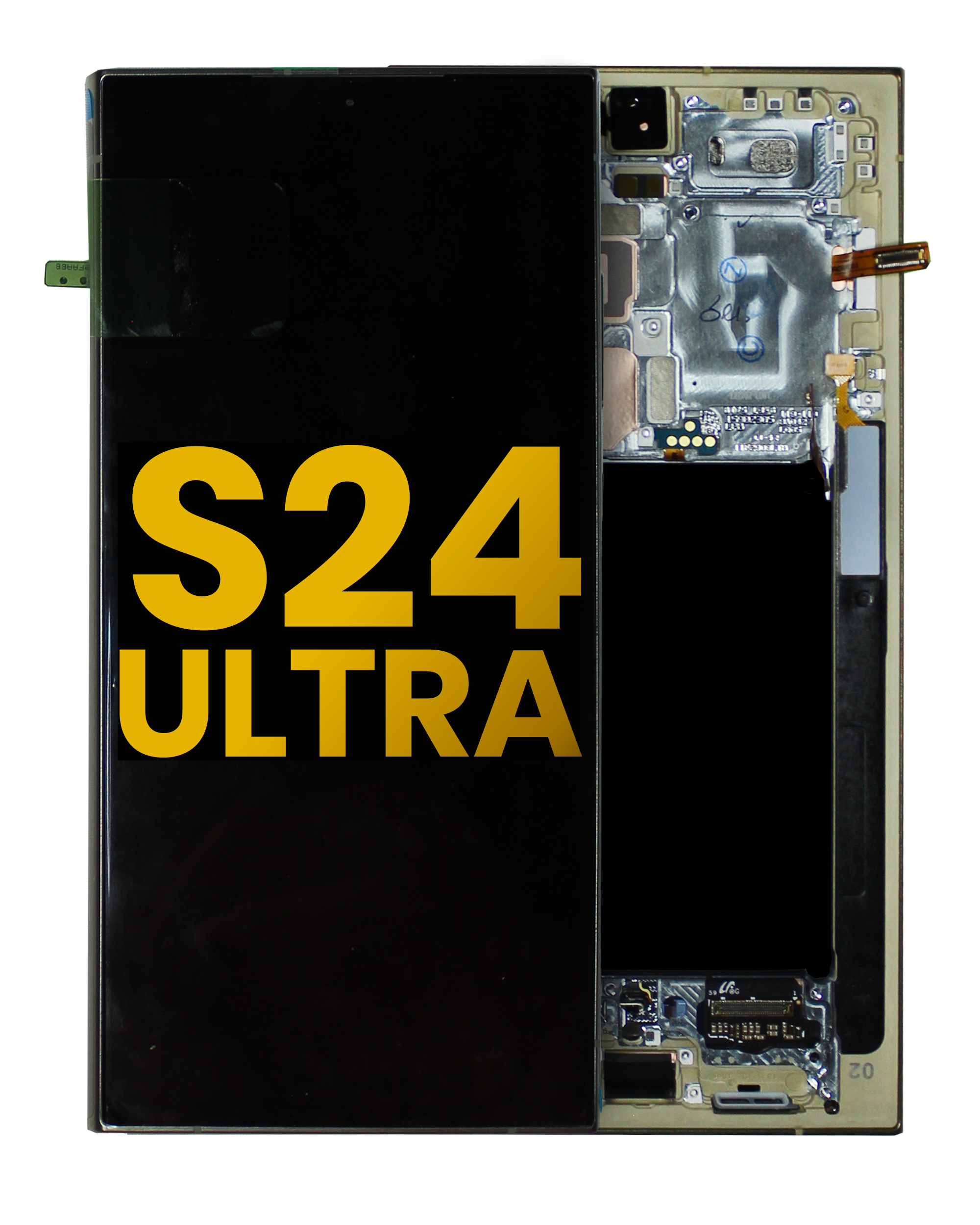 OLED-Display mit Rahmen für Samsung Galaxy S24 Ultra (Assembled) (Titanium Gelb)