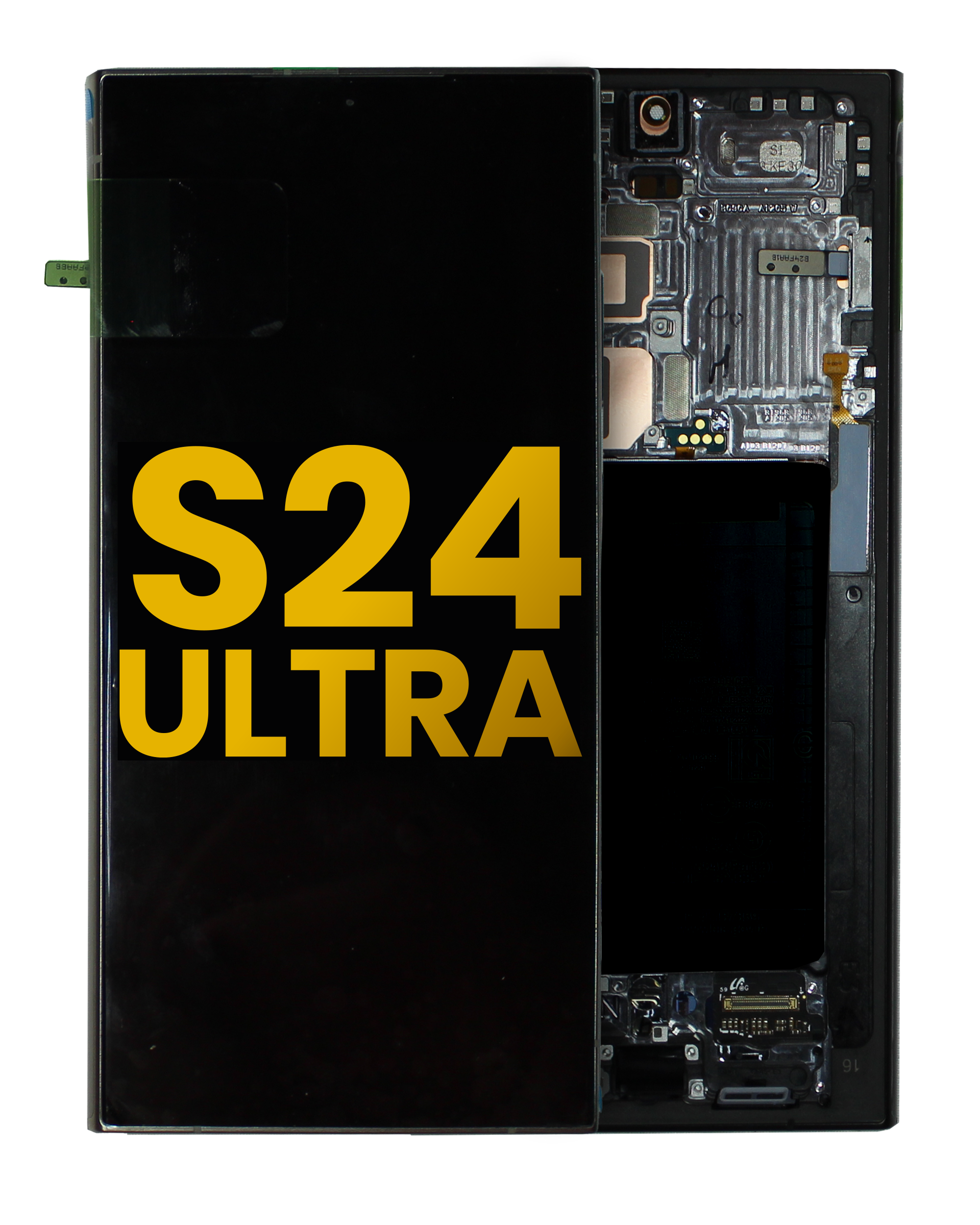 OLED-Display mit Rahmen für Samsung Galaxy S24 Ultra (Assembled) (Titanium Schwarz)