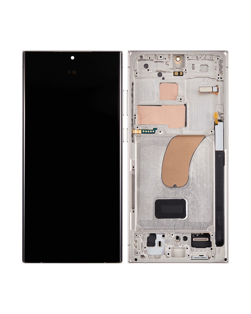 OLED-Display mit Rahmen für Samsung Galaxy S23 Ultra 5G (US & International) (Assembled) (Cream)