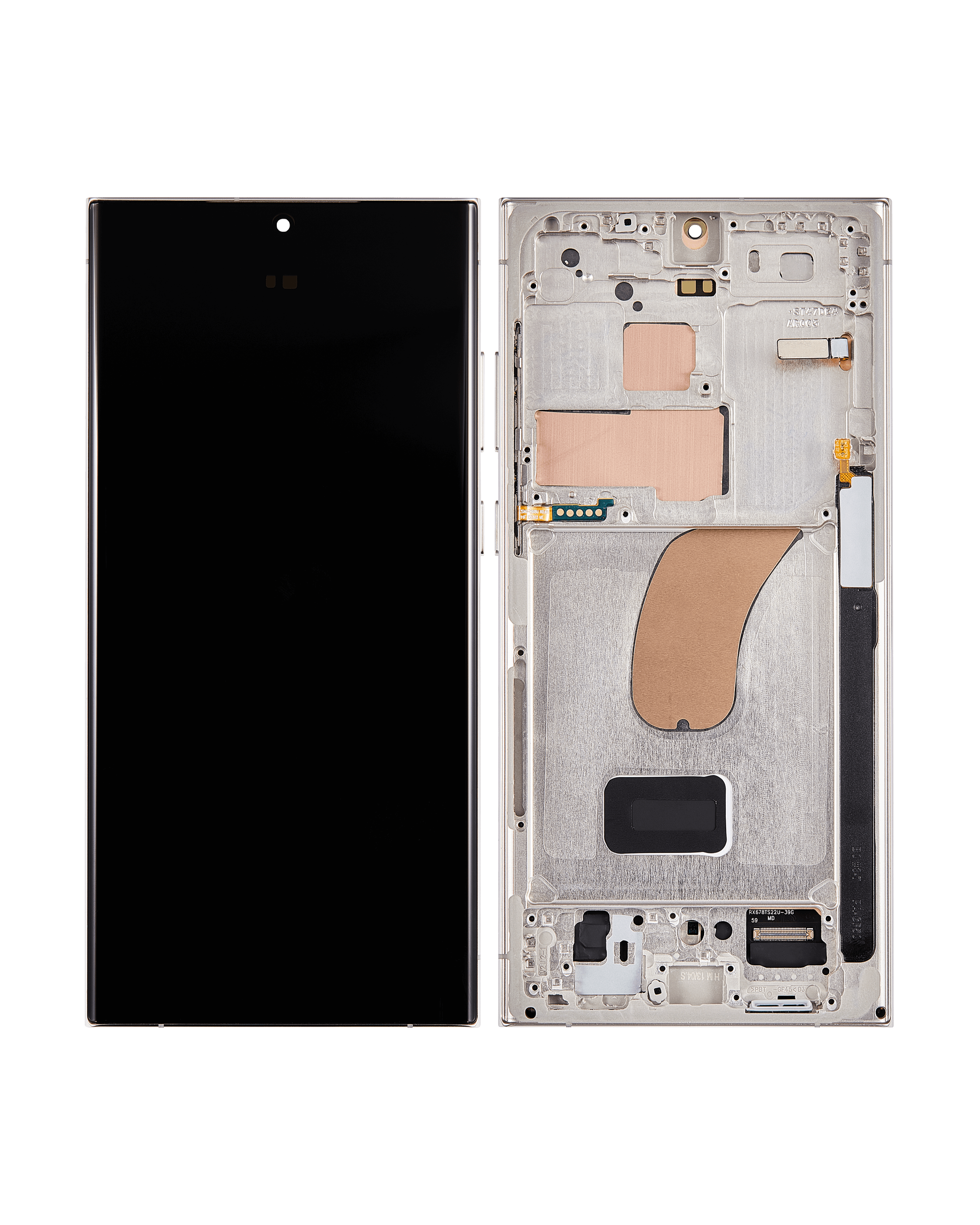 OLED-Display mit Rahmen für Samsung Galaxy S23 Ultra 5G (US & International) (Assembled) (Cream)