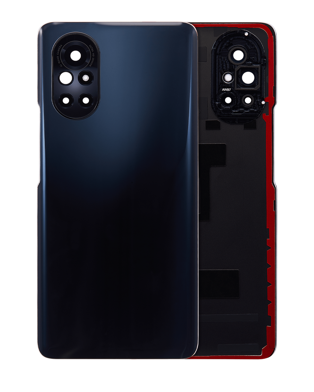 Glass Back Cover with Camera Lens for Huawei Nova 8 (Black)