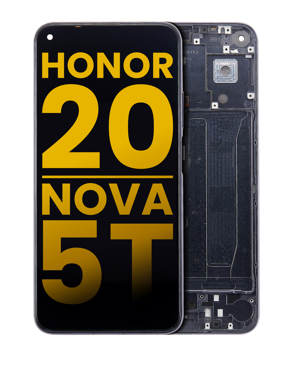 LCD-Display mit Rahmen für Huawei Honor 20 / Nova 5T (Refurb.) (Midnight Schwarz