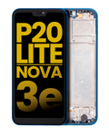 LCD-Display mit Rahmen für Huawei P20 Lite / Nova 3e (Refurbished) (Blau)