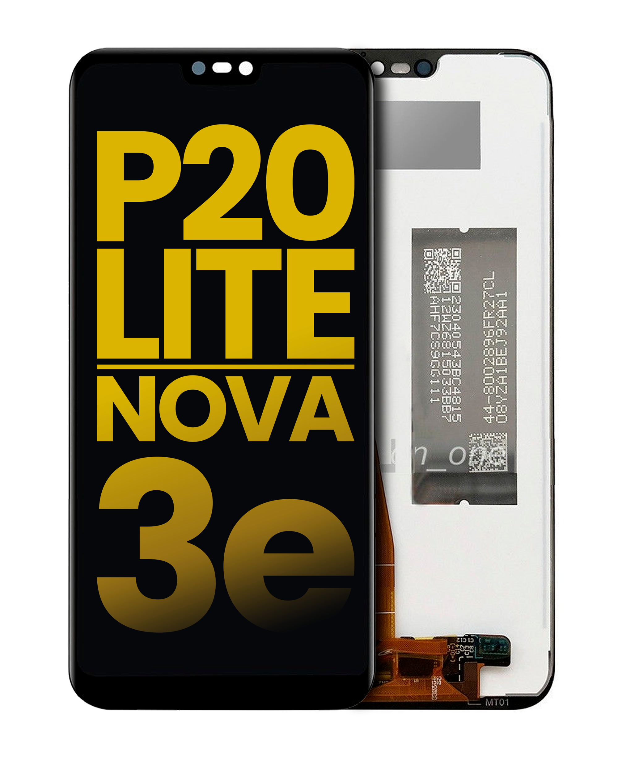 LCD-Display ohne Rahmen für Huawei P20 Lite / Nova 3e (Refurbished, Schwarz)