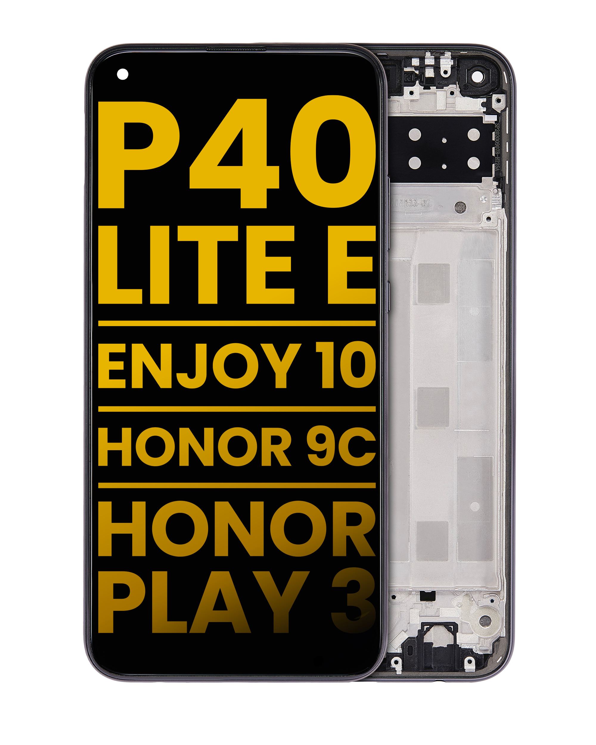 LCD-Display mit Rahmen für Huawei P40 lite E/Honor 9C/Play3 (Refurb.) Schwarz