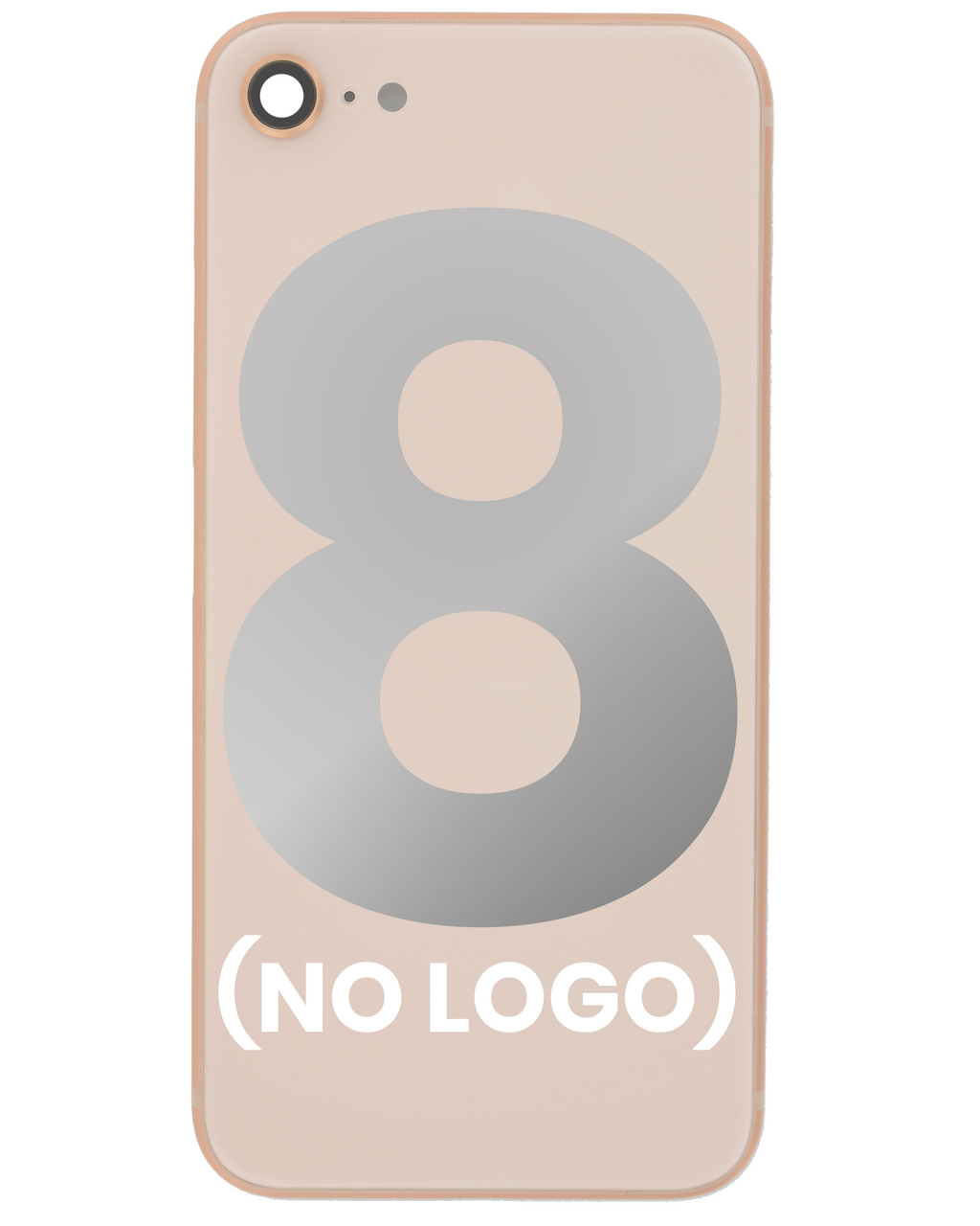 Backcover mit Kameralinse für iPhone 8 (Aftermarket) (ohne Logo) (Gold)