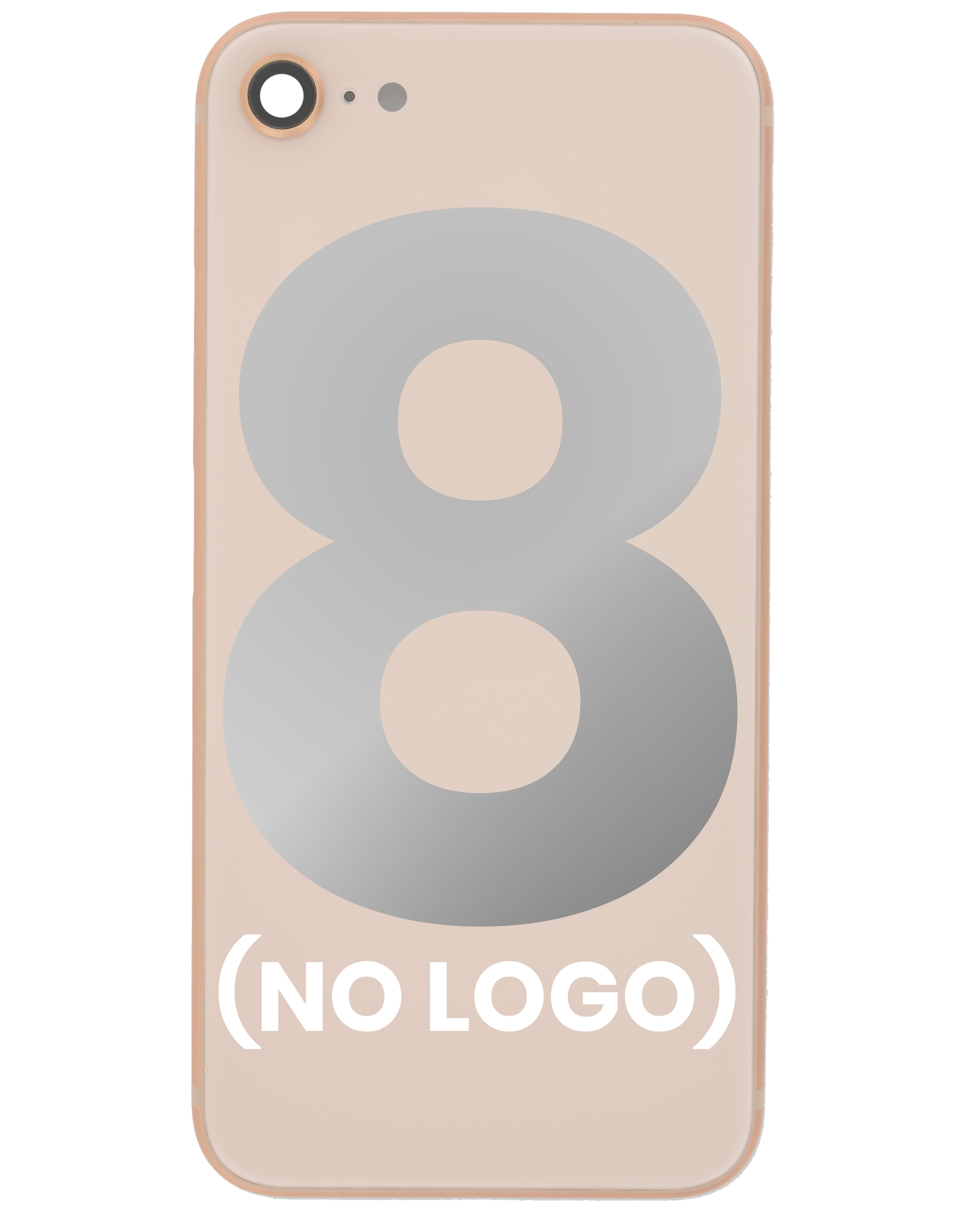 Back Cover with Camera Lens for iPhone 8 (Aftermarket) (No Logo) (Gold)