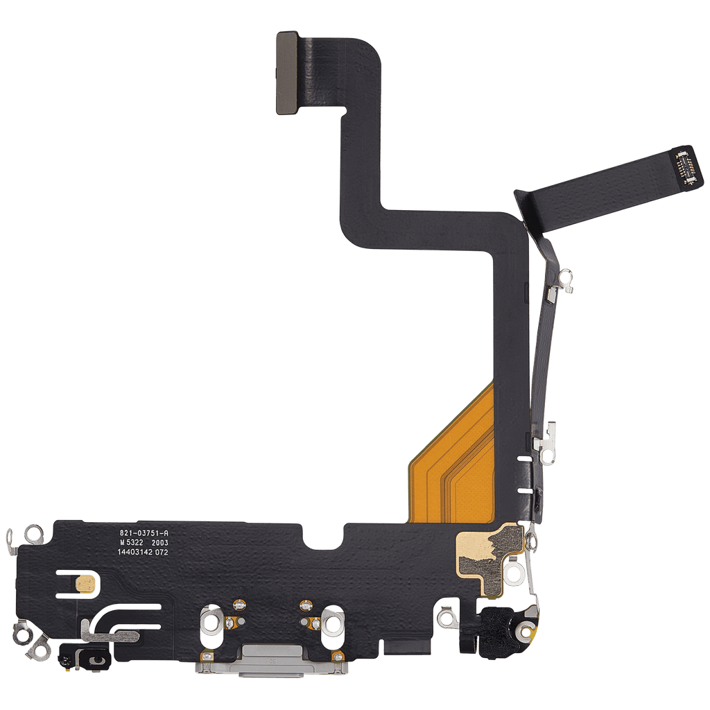 Charging Port Flex Cable for iPhone 14 Pro (OEM Pull, Used, Silver)