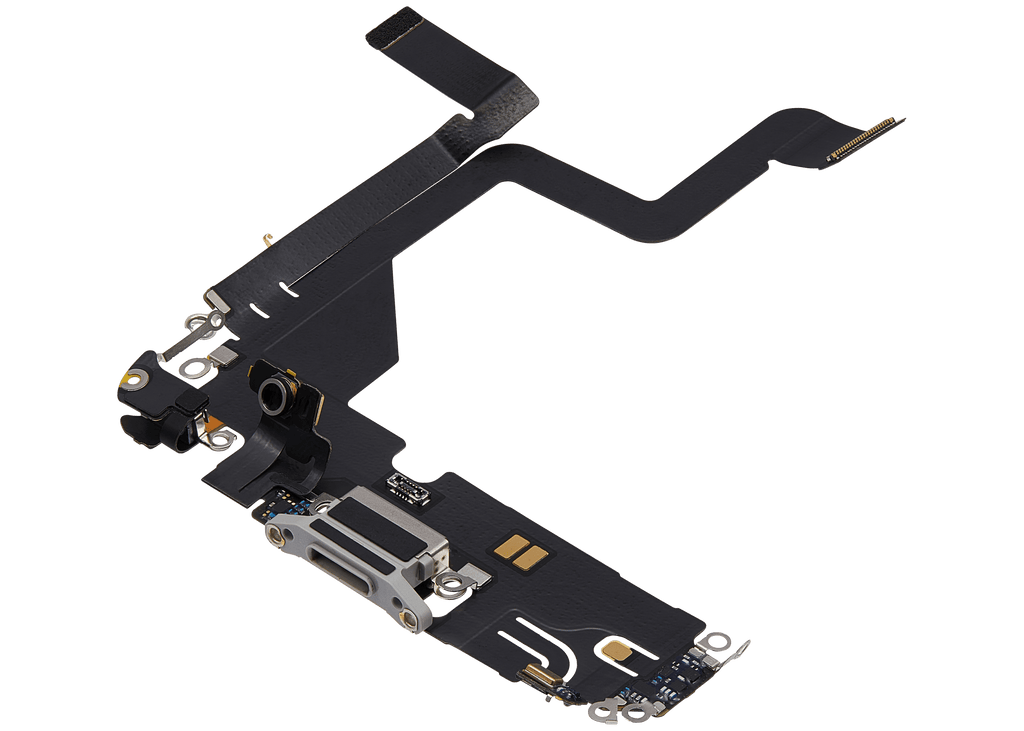 Charging Port Flex Cable for iPhone 14 Pro (OEM Pull, Used, Silver)