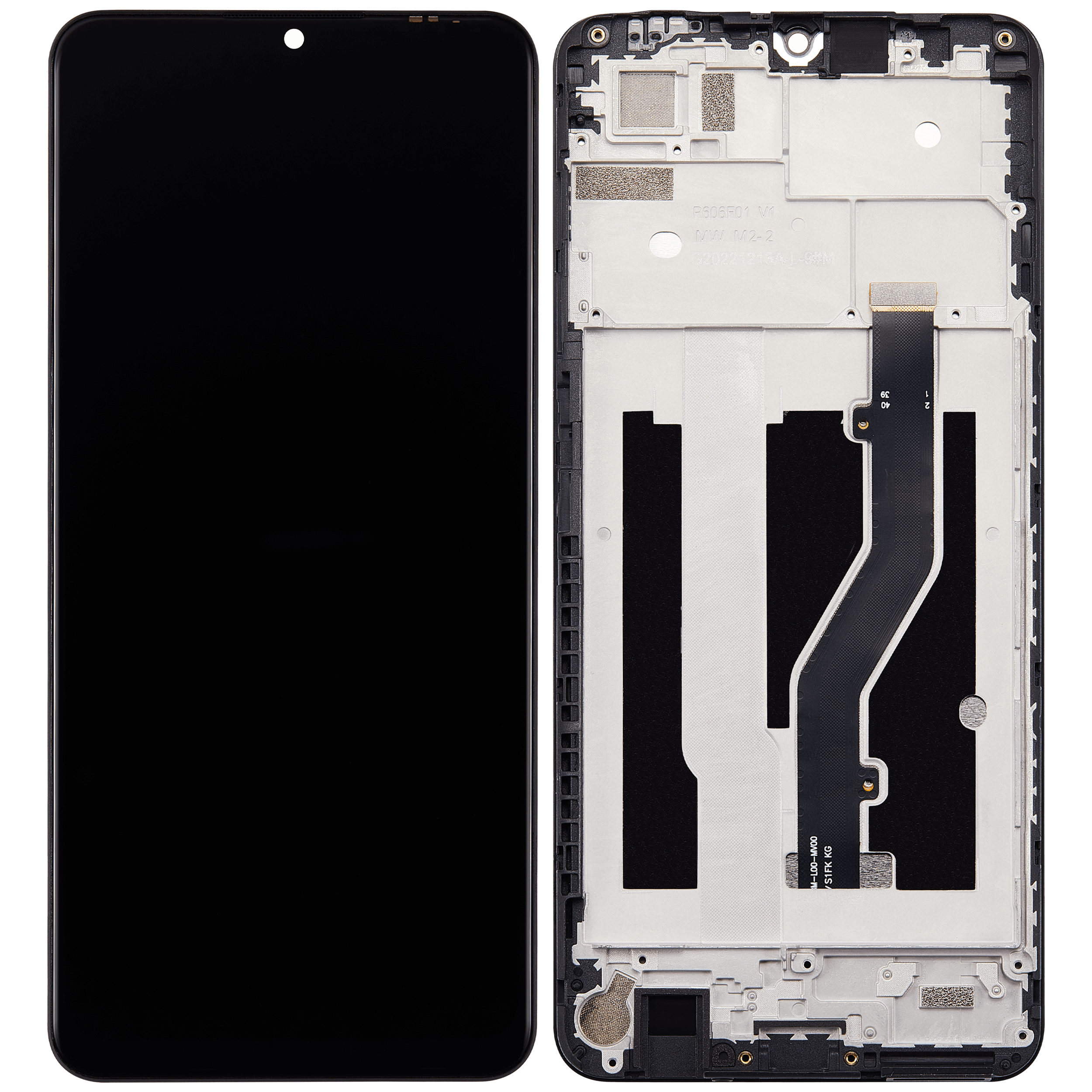 LCD-Komplettdisplay mit Rahmen für ZTE Blade A72 A7040 Refurbished Space Grau