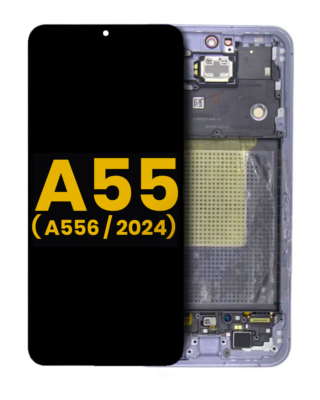 OLED-Display mit Rahmen für Samsung Galaxy A55 (A556/2024) (Refurbished) (Lilac)