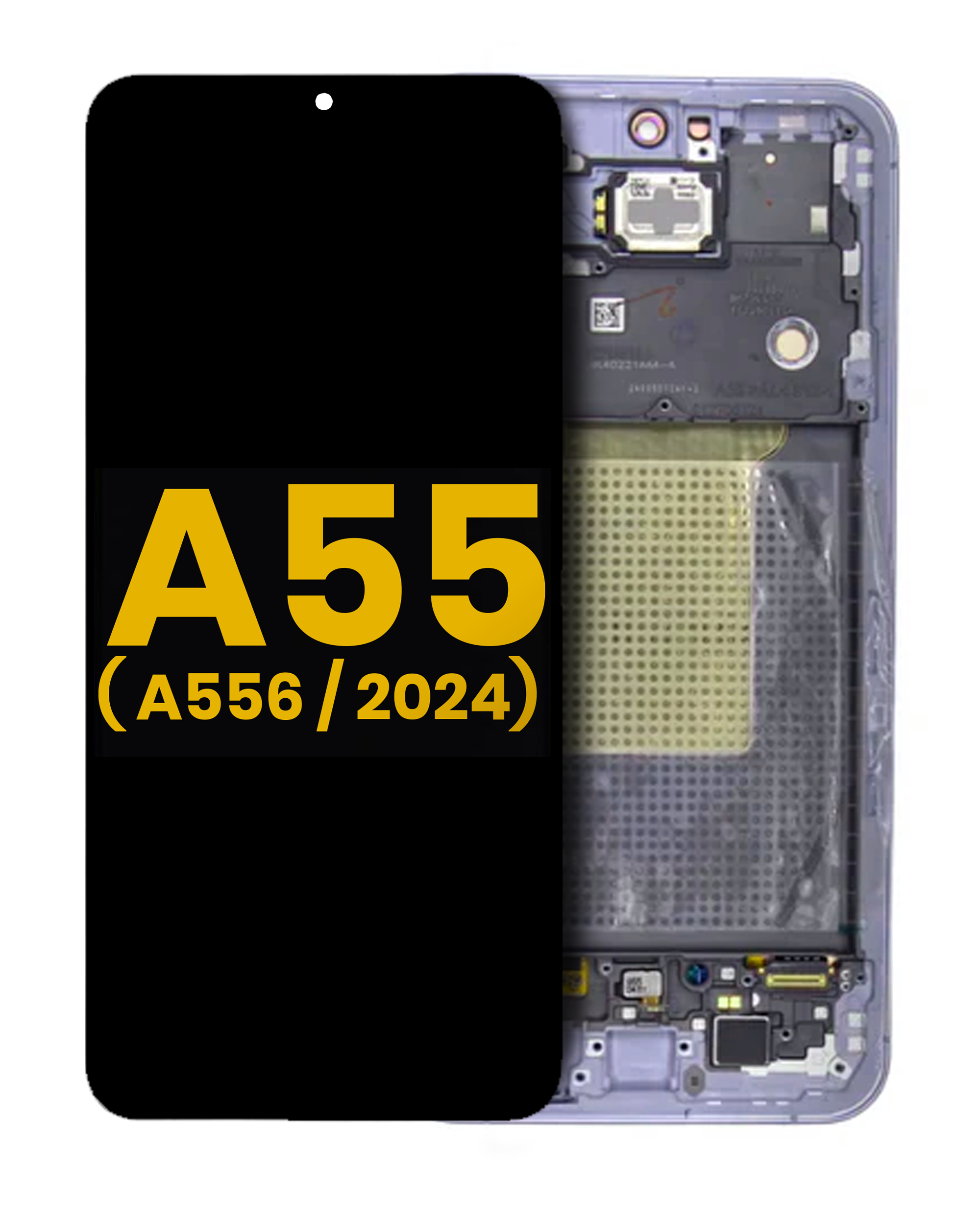 OLED-Display mit Rahmen für Samsung Galaxy A55 (A556/2024) (Refurbished) (Lilac)