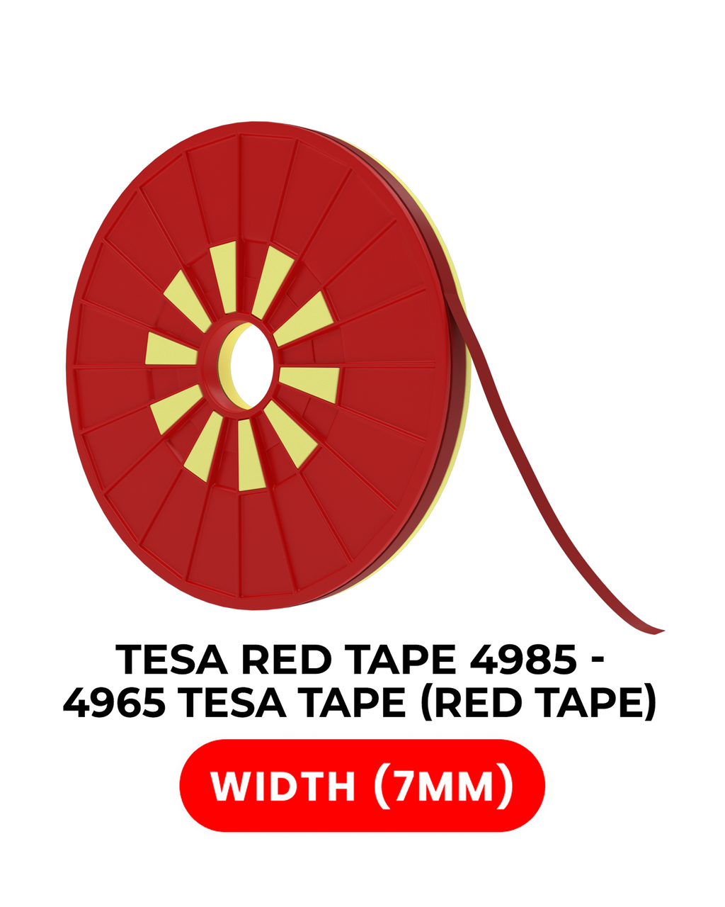 Double-sided Polyester Tape Red 7 mm x 25 m – Tesa Model # 4965