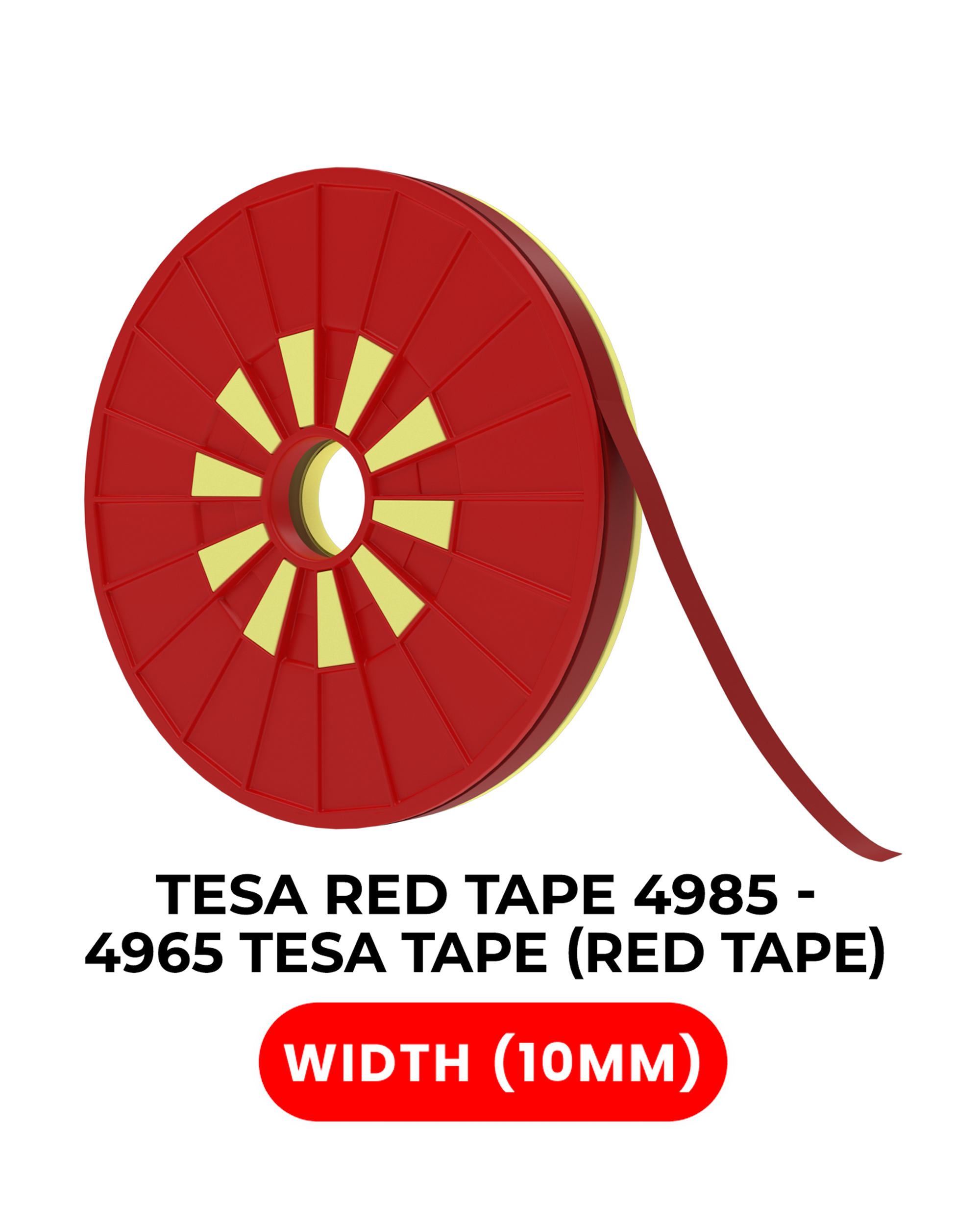 Double-Sided Polyester Adhesive Tape Red (10 mm x 25 m) Tesa Model 4965