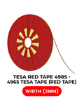 Double-sided Polyester Adhesive Tape Red (2mm x 25m) (Tesa Model #4965)