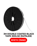 3M 300LSE Hochfestes Doppelseitiges Polyesterband 5mm x 25m Schwarz