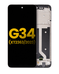LCD-Montage mit Rahmen für Motorola Moto G34/G45 5G – Generalüberholt