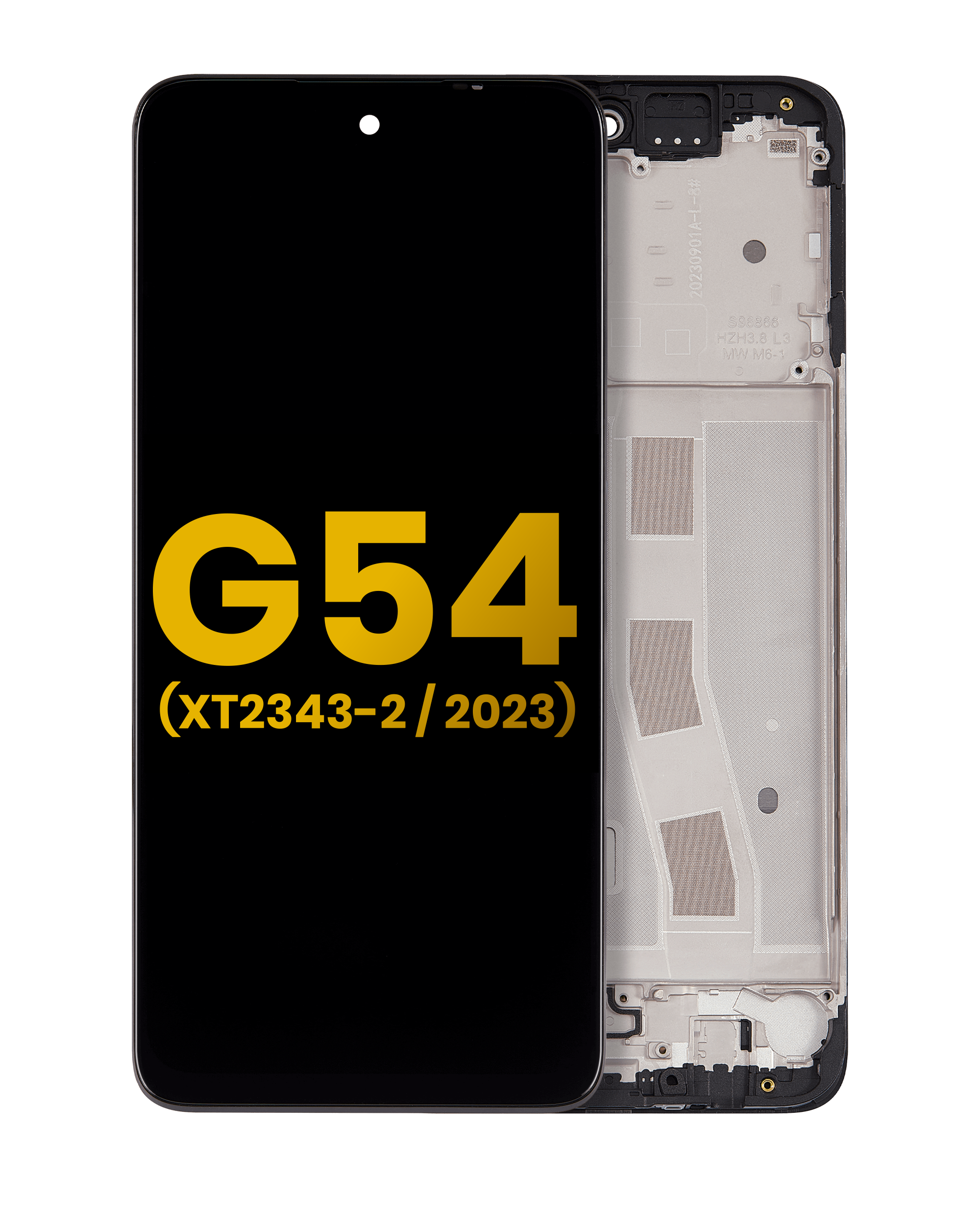 LCD-Display mit Rahmen für Moto G54 (XT2343 / 2023) (Refurbished) (Alle Farben)