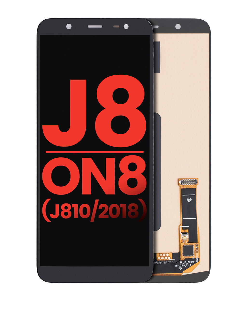 OLED-Display ohne Rahmen für Samsung Galaxy J8/On8 Schwarz Aftermarket Plus