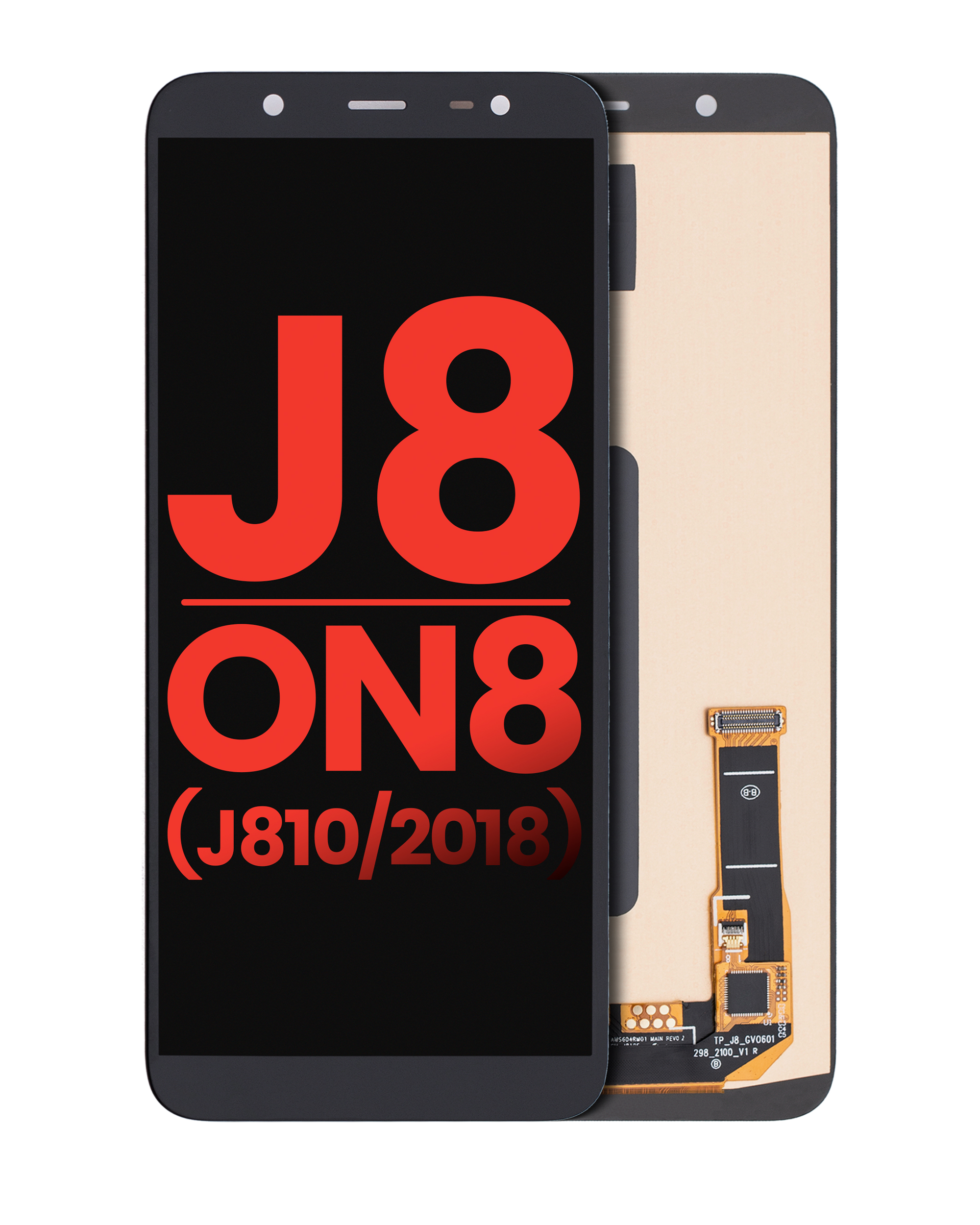 OLED-Display ohne Rahmen für Samsung Galaxy J8/On8 Schwarz Aftermarket Plus