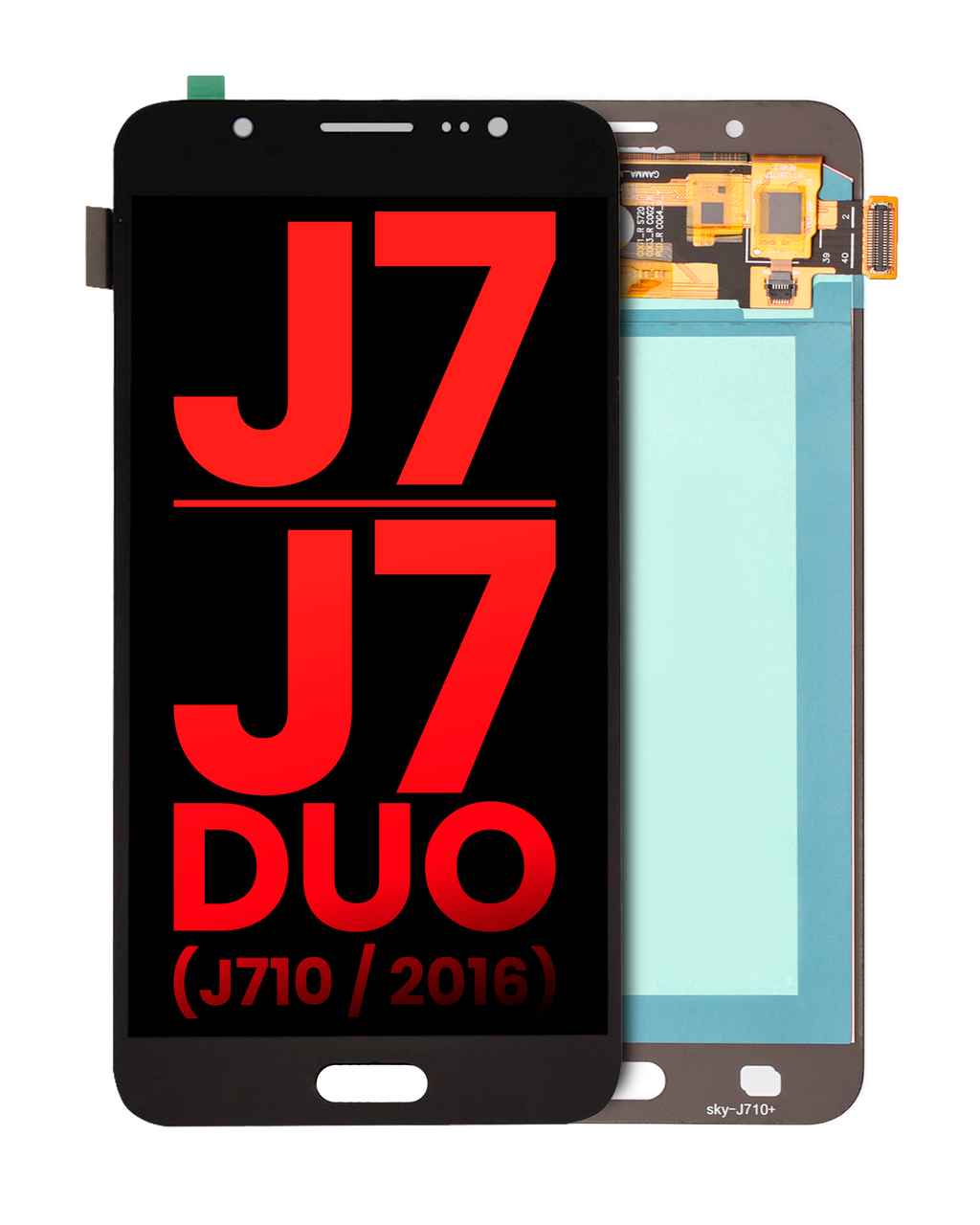 OLED-Display o. Rahmen Samsung J7 Schwarz Aftermarket Plus
