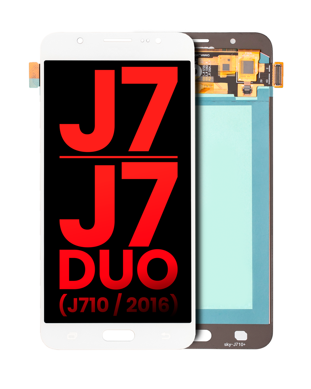 OLED-Display ohne Rahmen für Galaxy J7/J7 Duo Weiß Aftermarket Plus
