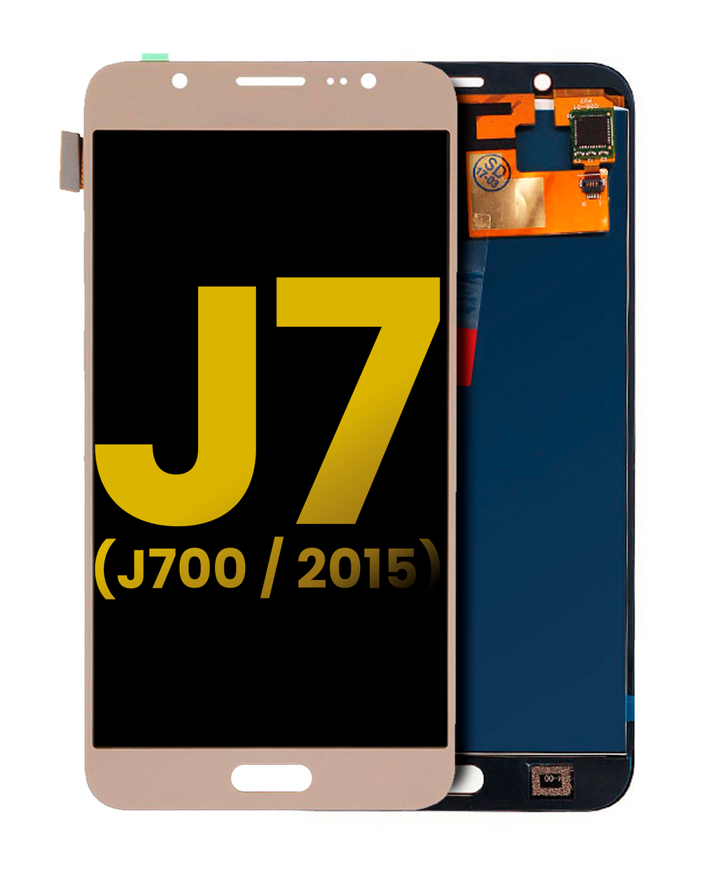 Frameless OLED Display for Samsung Galaxy J7 (J700 / 2015) (Refurbished) (Gold)