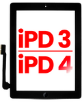 Digitizer iPad 3/4 Schwarz Aftermarket Plus mit Home Button