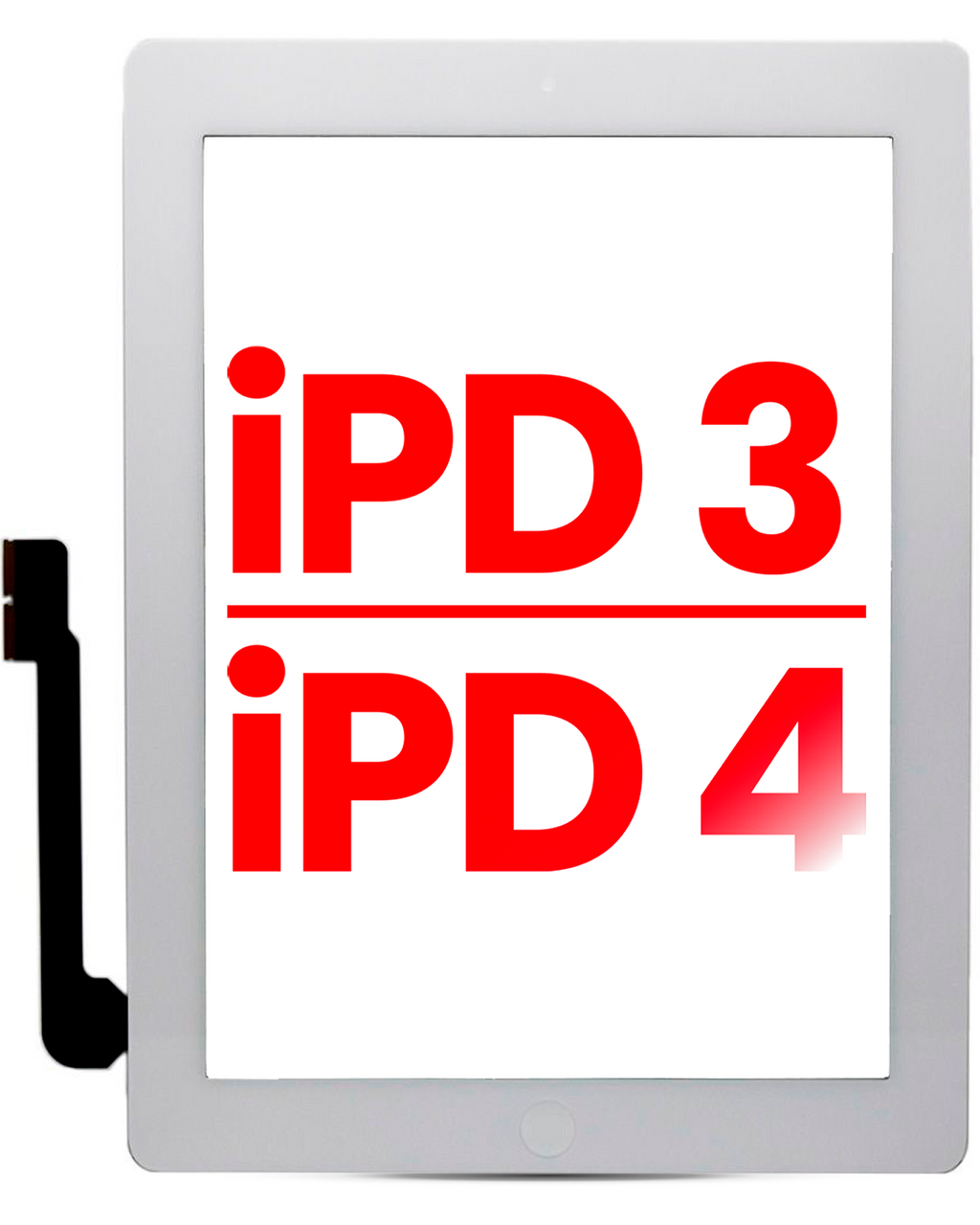 Digitizer für iPad 3/4 Weiß Aftermarket Plus mit Home Button für iPad 3