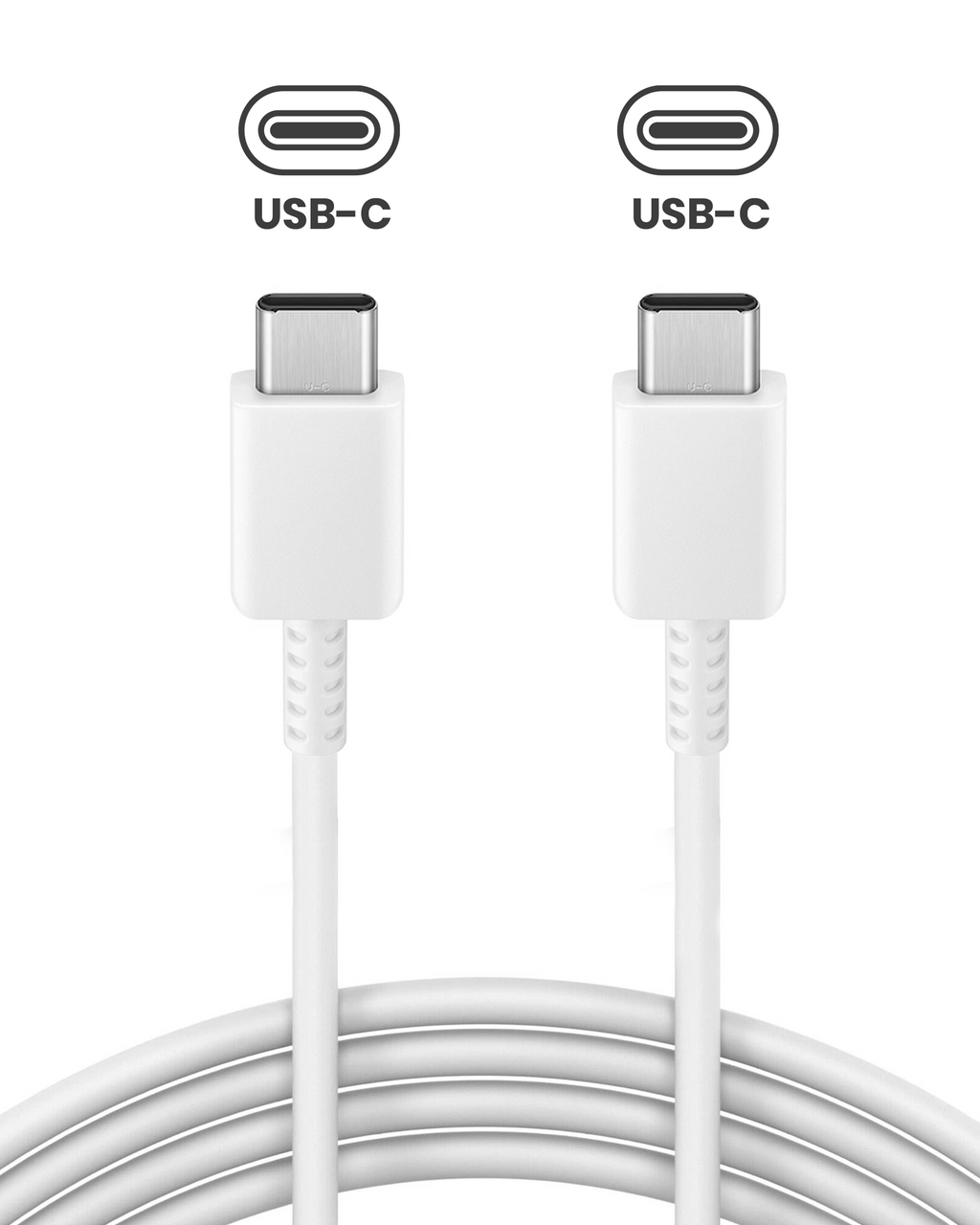USB-C zu USB-C Kabel für Samsung Moto G7 Plus (1m, OEM Neu, 50er-Pack, Weiß)