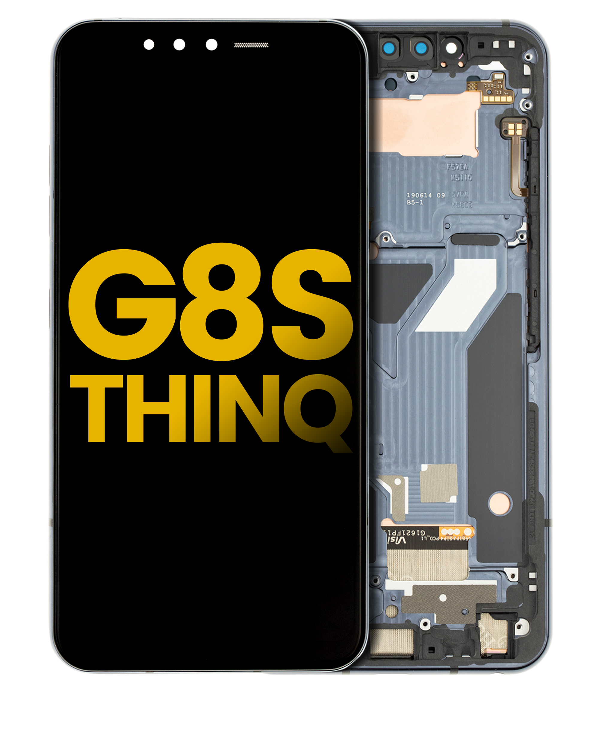 OLED-Display mit Rahmen für LG G8S ThinQ (Refurbished) (Mirror Black)