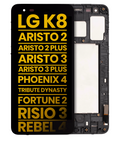 LCD-Display mit Rahmen LG K8 X210, Aristo 2/3, Refurbished, Schwarz