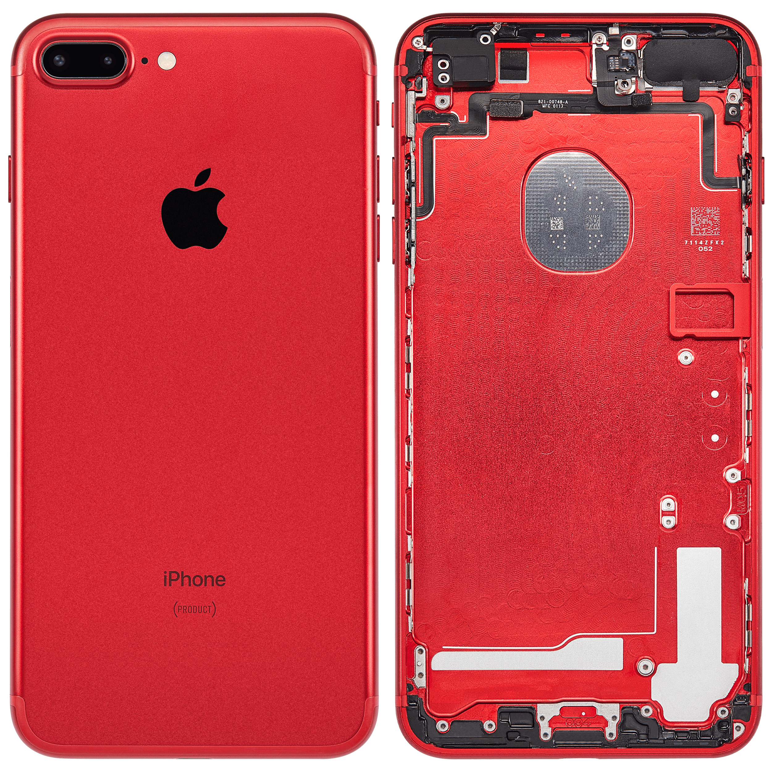 Back Cover/Frame with Pre-installed Small Parts for iPhone 7 Plus (Used OEM Disassembly, Grade A) (Red)