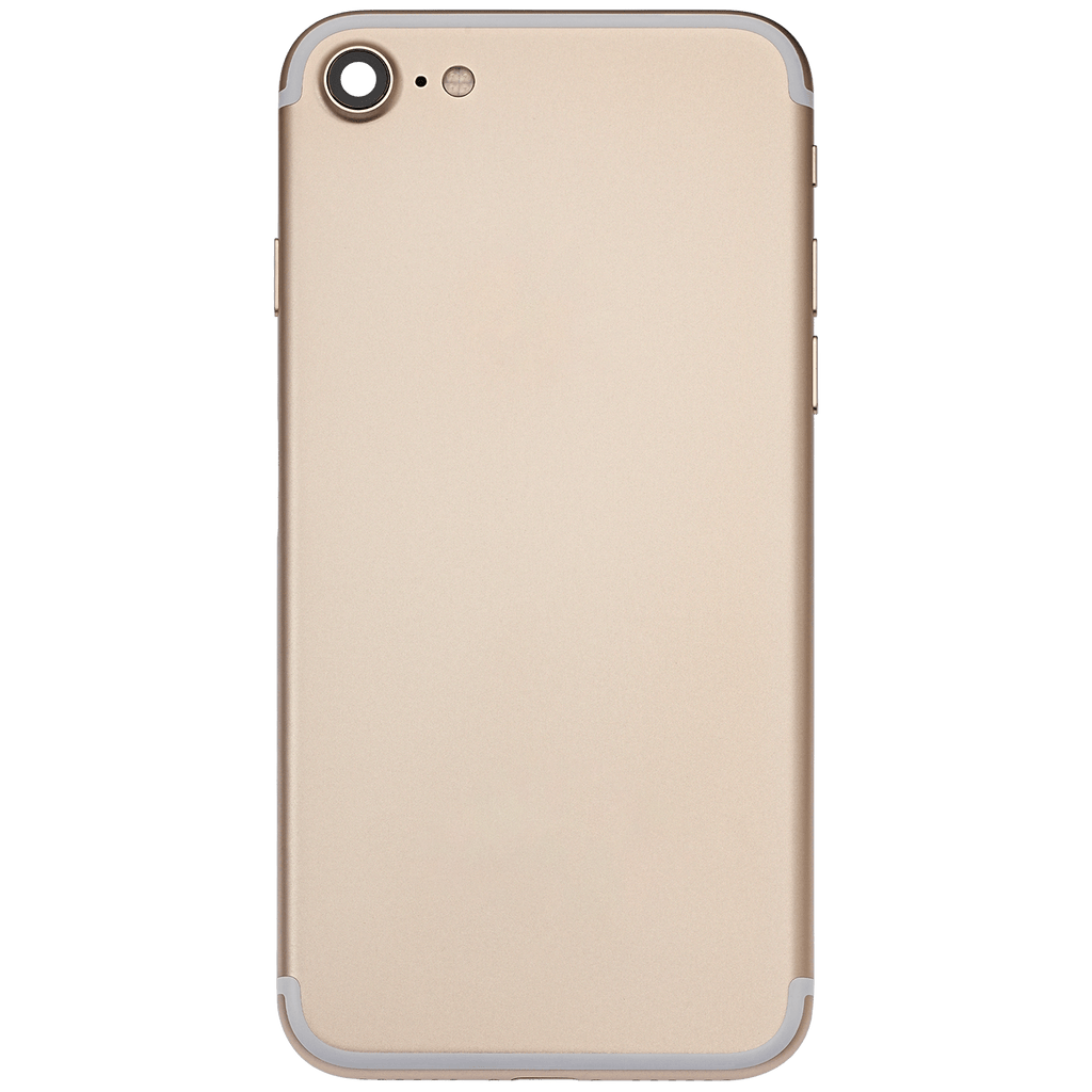 Back cover/frame with pre-assembled small parts for iPhone 7 (used OEM removal, Quality A, Gold)
