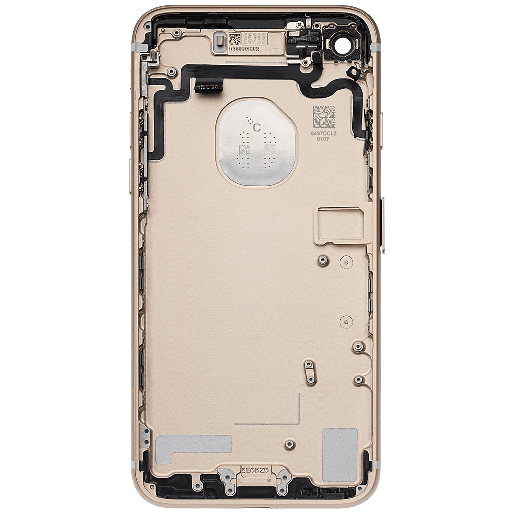Back cover/frame with pre-assembled small parts for iPhone 7 (used OEM removal, Quality A, Gold)