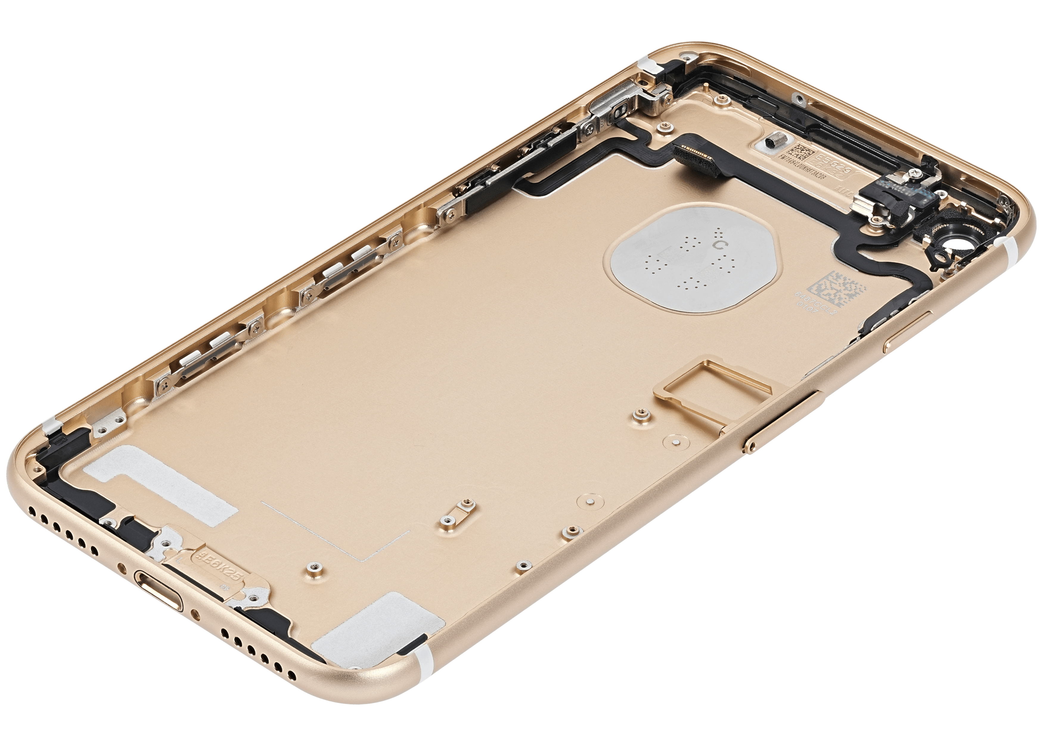 Back cover/frame with pre-assembled small parts for iPhone 7 (used OEM removal, Quality A, Gold)