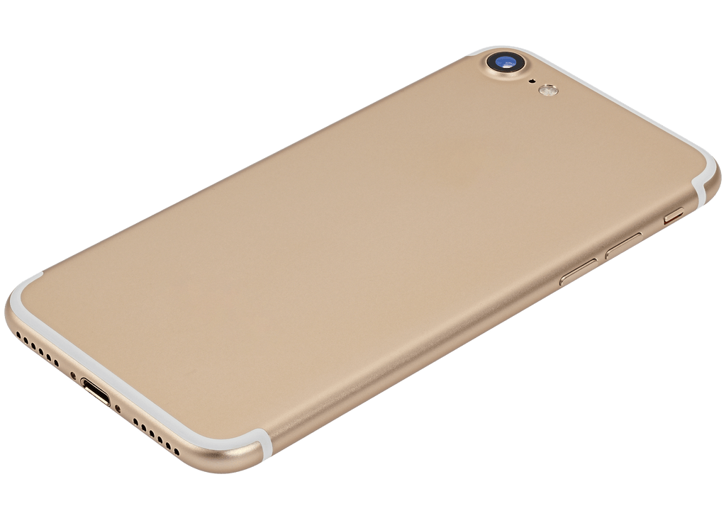 Back cover/frame with pre-assembled small parts for iPhone 7 (used OEM removal, Quality A, Gold)