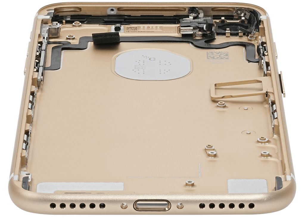Back cover/frame with pre-assembled small parts for iPhone 7 (used OEM removal, Quality A, Gold)