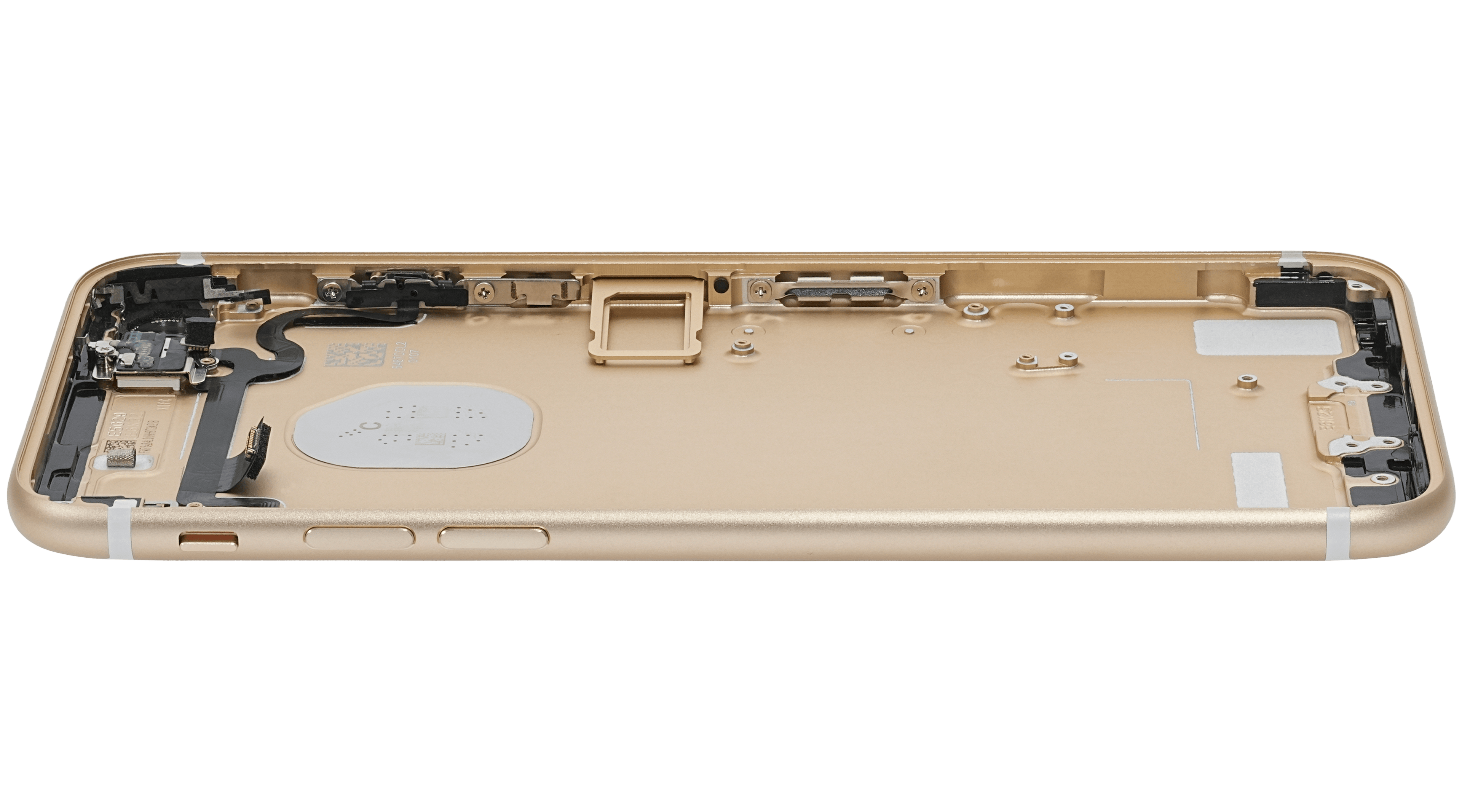 Back cover/frame with pre-assembled small parts for iPhone 7 (used OEM removal, Quality A, Gold)